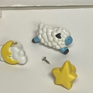 Vintage Home Interiors kids lamb-star-moon drawer knobs